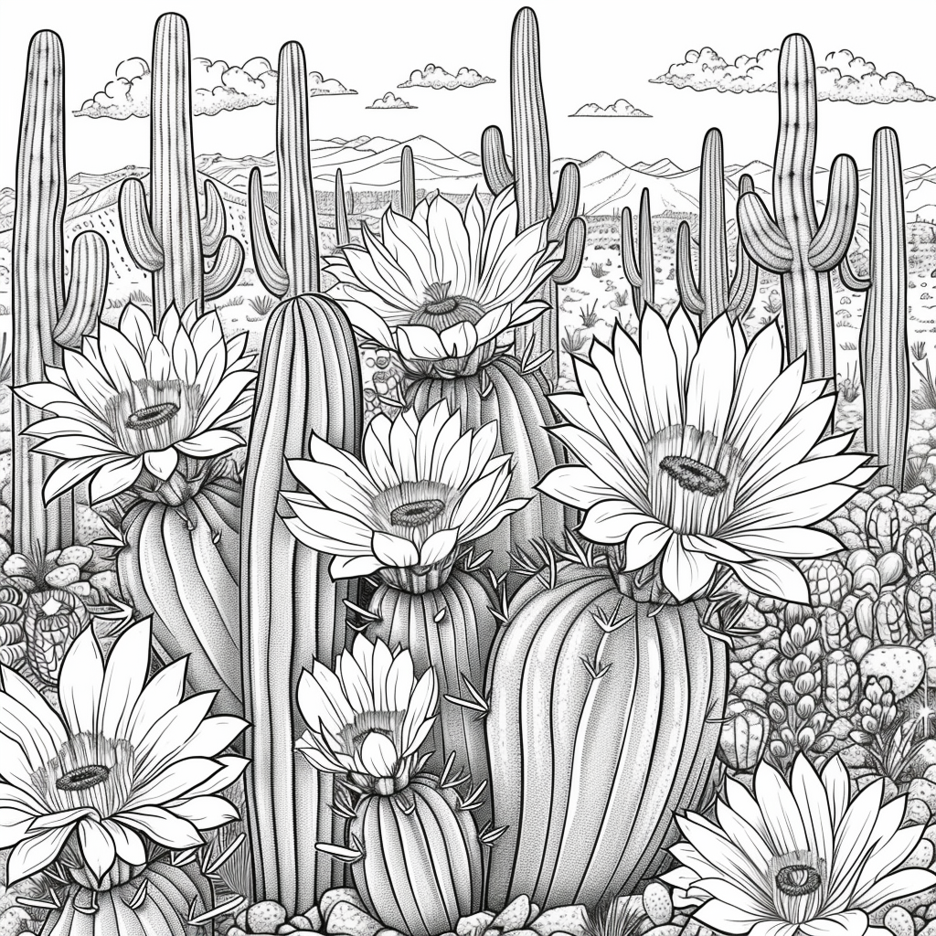 Disegni da colorare di fiori di saguaro