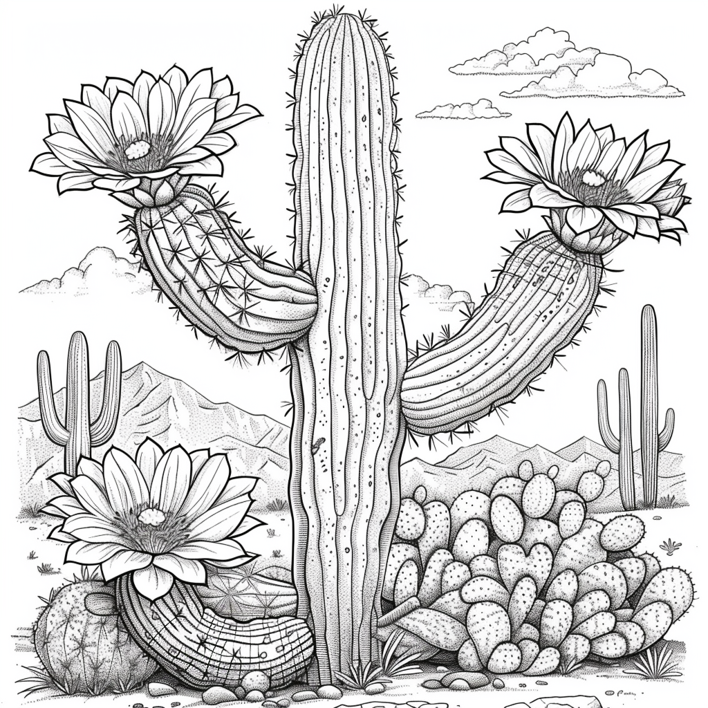 Disegni da colorare di fiori di saguaro