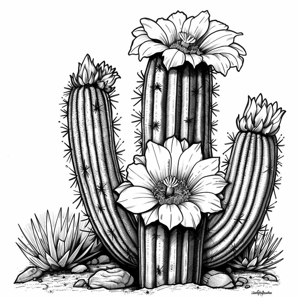 Disegni da colorare di fiori di saguaro