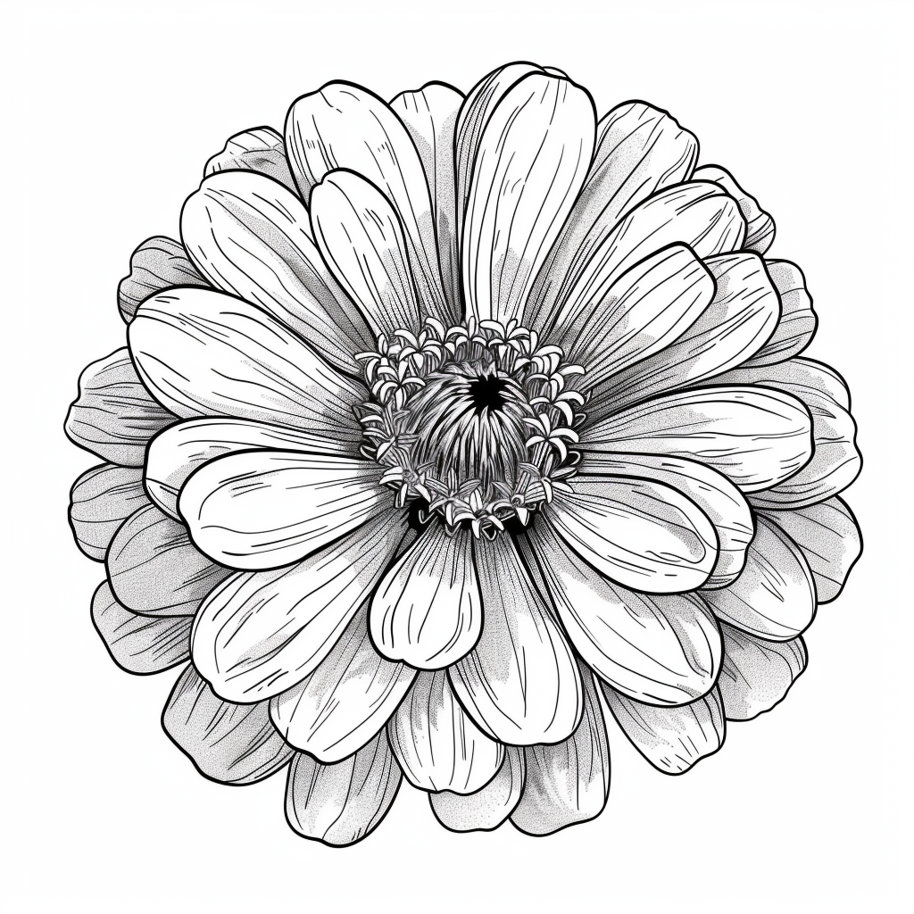 Disegni da colorare di fiori di zinnia