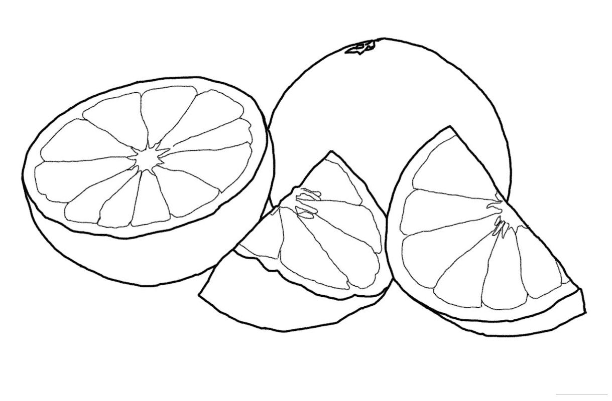 Disegno di pompelmo da  stampare e colorare