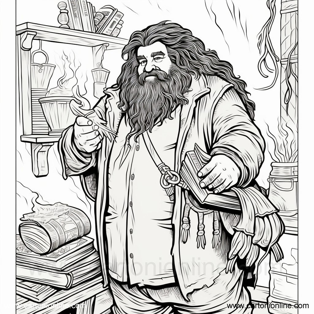 Disegno 07 di Rubeus Hagrid da stampare e colorare