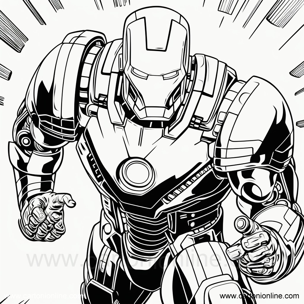 Disegno 07 di Iron-Man da stampare e colorare