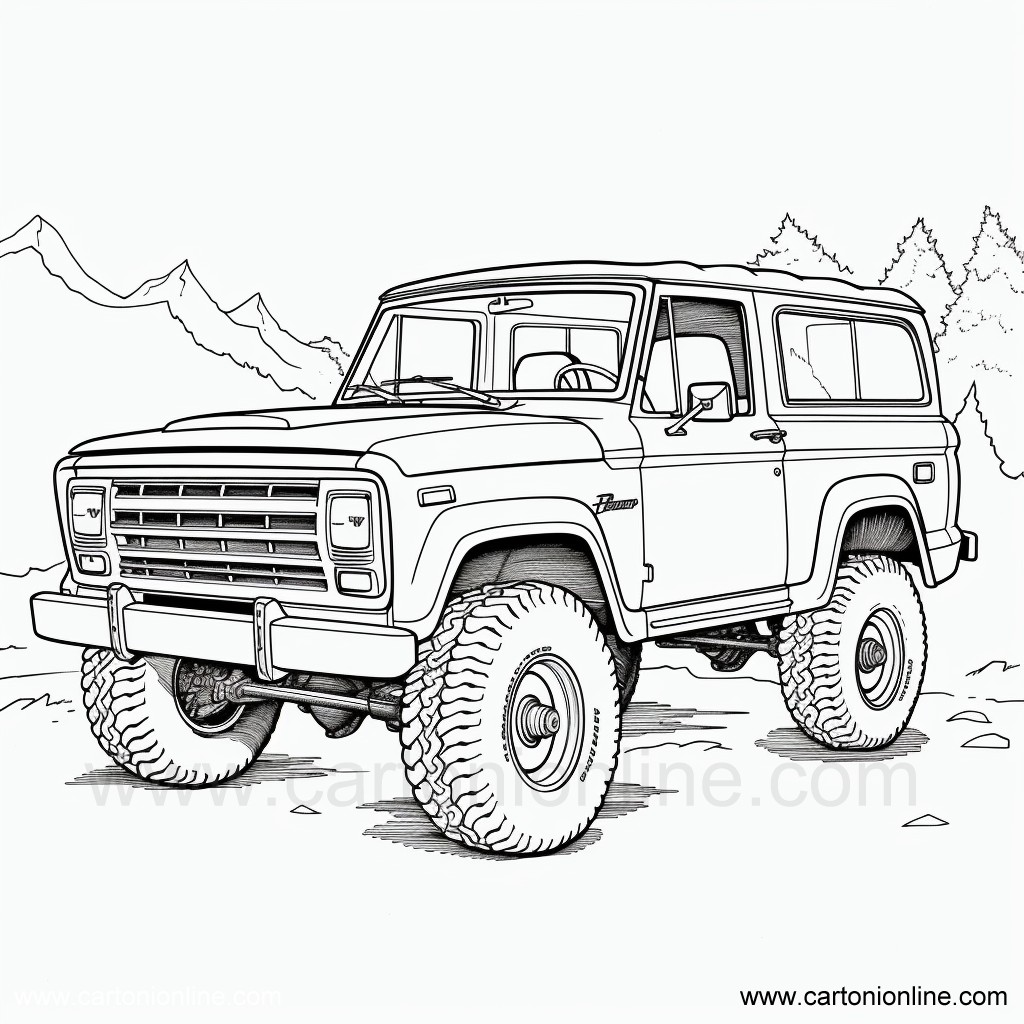 Disegno 17 di Jeep da stampare e colorare