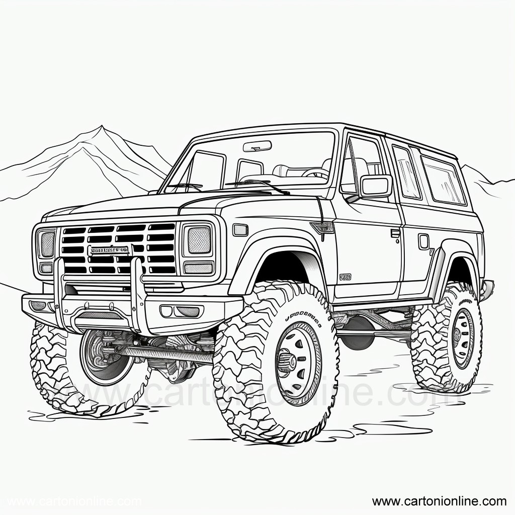Disegno 27 di Jeep da stampare e colorare