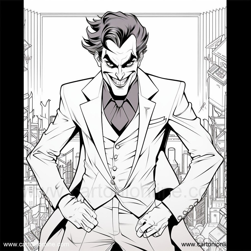 Disegno 07 di Joker da stampare e colorare