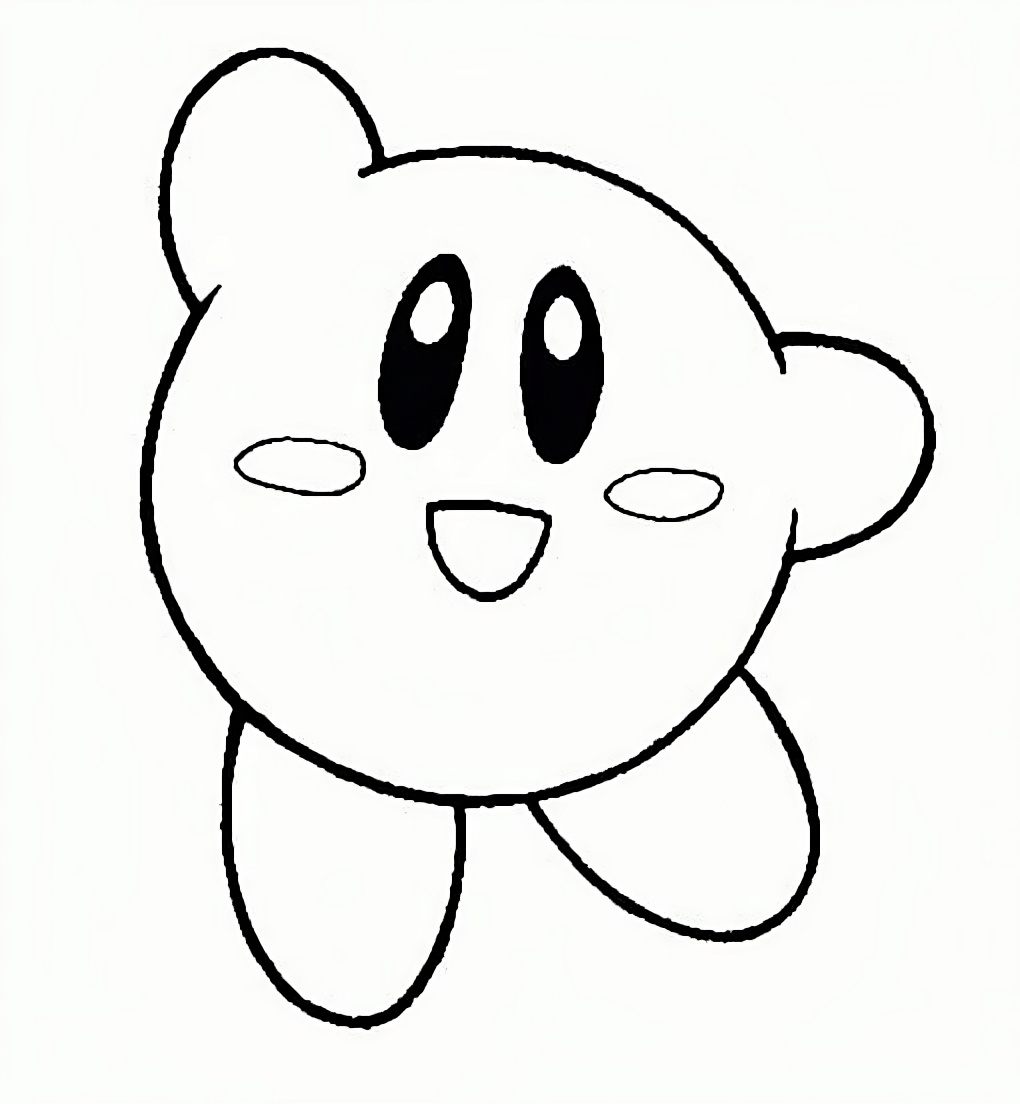 Disegno 07 di Kirby da stampare e colorare