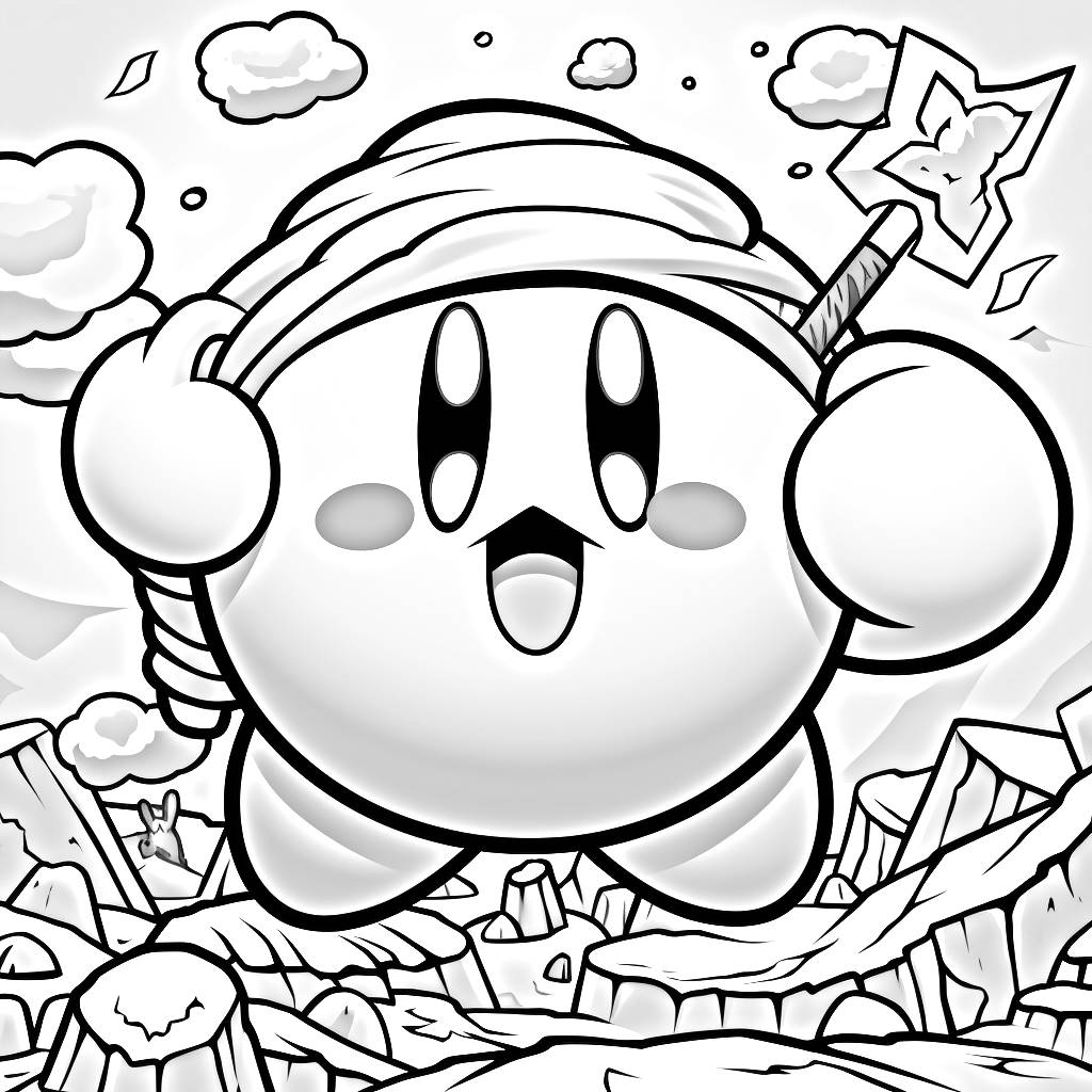 Disegno 27 di Kirby da stampare e colorare