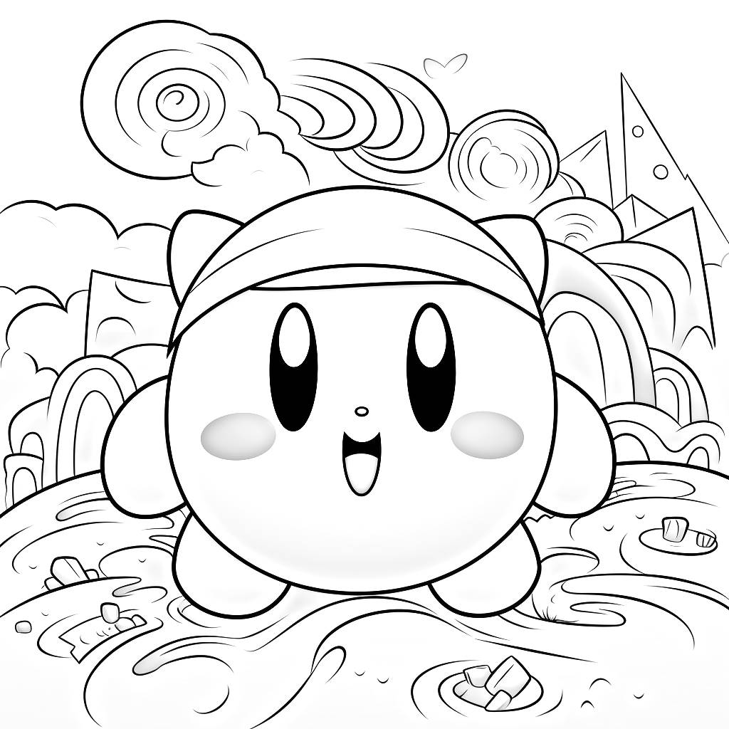 Disegno 37 di Kirby da stampare e colorare