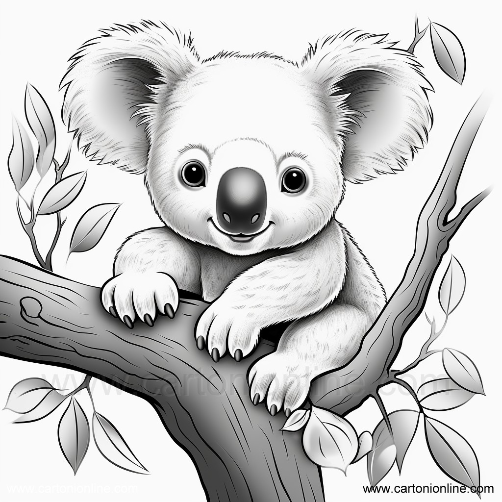 Disegno 07 di Koala da stampare e colorare