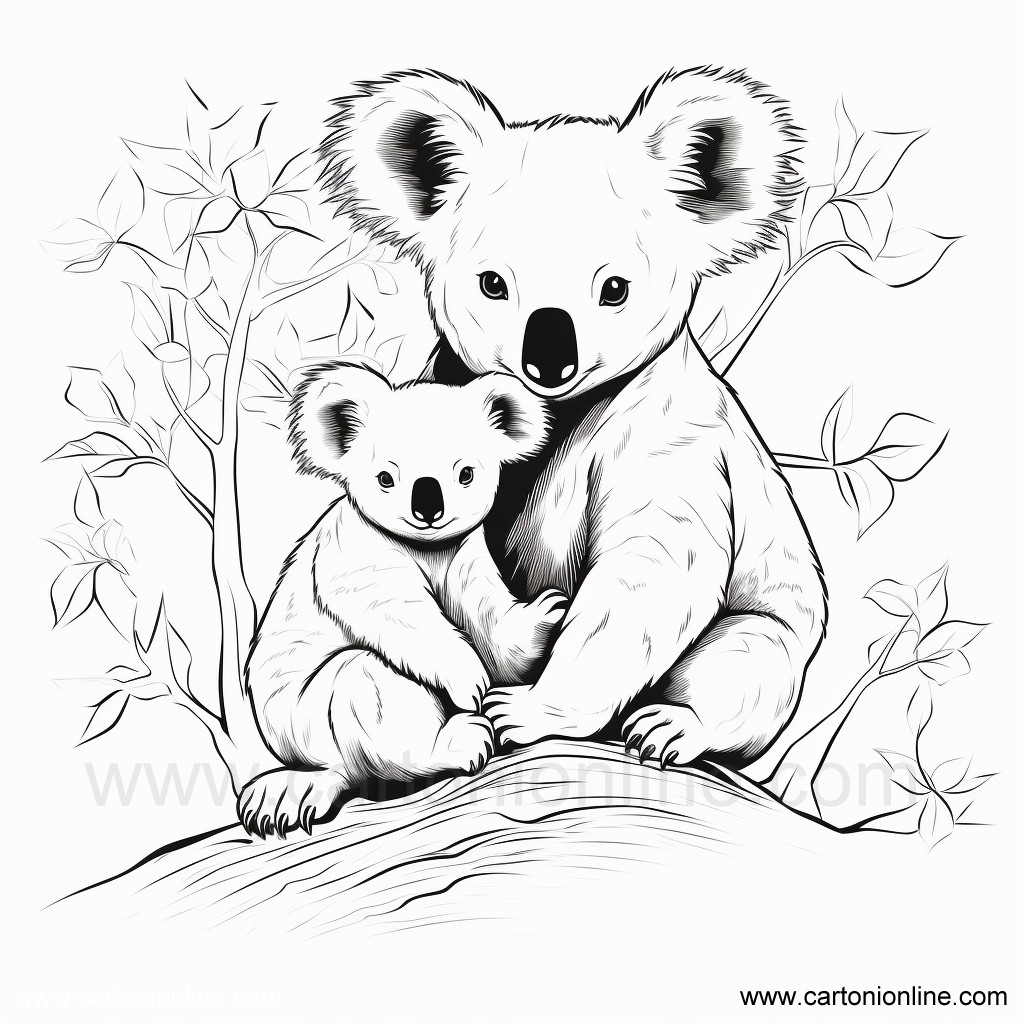 Disegno 47 di Koala da stampare e colorare