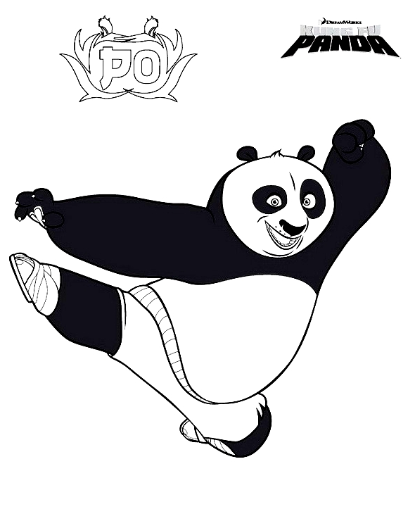 Disegno 1 di Kung Fu Panda da stampare e colorare