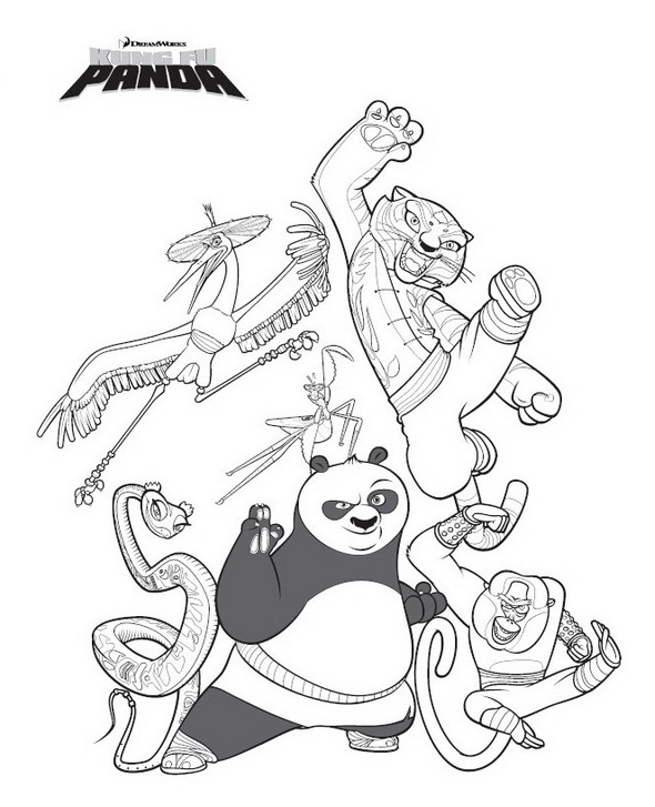 Disegno 10 di Kung Fu Panda da stampare e colorare