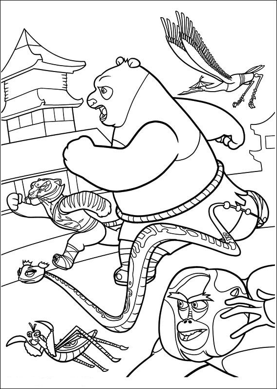 Disegno 16 di Kung Fu Panda da stampare e colorare