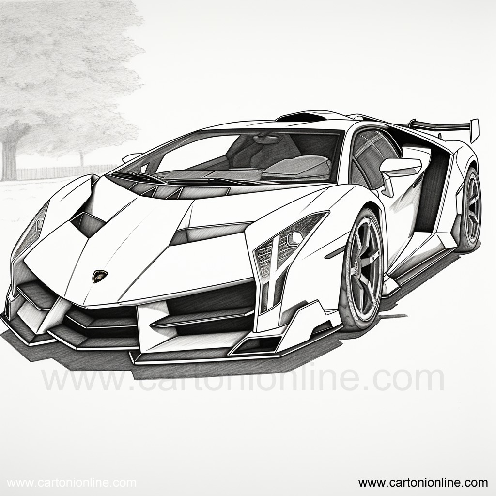 Disegno 07 di Lamborghini da stampare e colorare