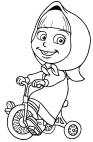 Disegno di Masha sul triciclo