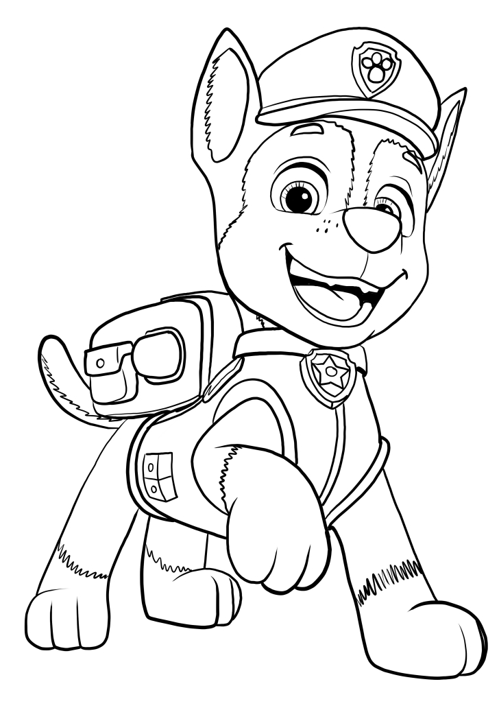 Dibujo para colorear de Chase - PAW Patrol : La Patrulla Canina