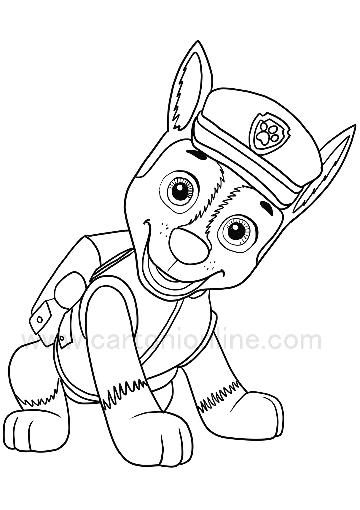 Dibujos para colorear de Chase - PAW Patrol : La Patrulla Canina