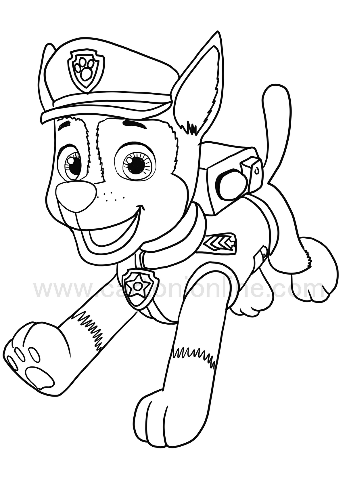 Dibujo para colorear de Chase - PAW Patrol : La Patrulla Canina