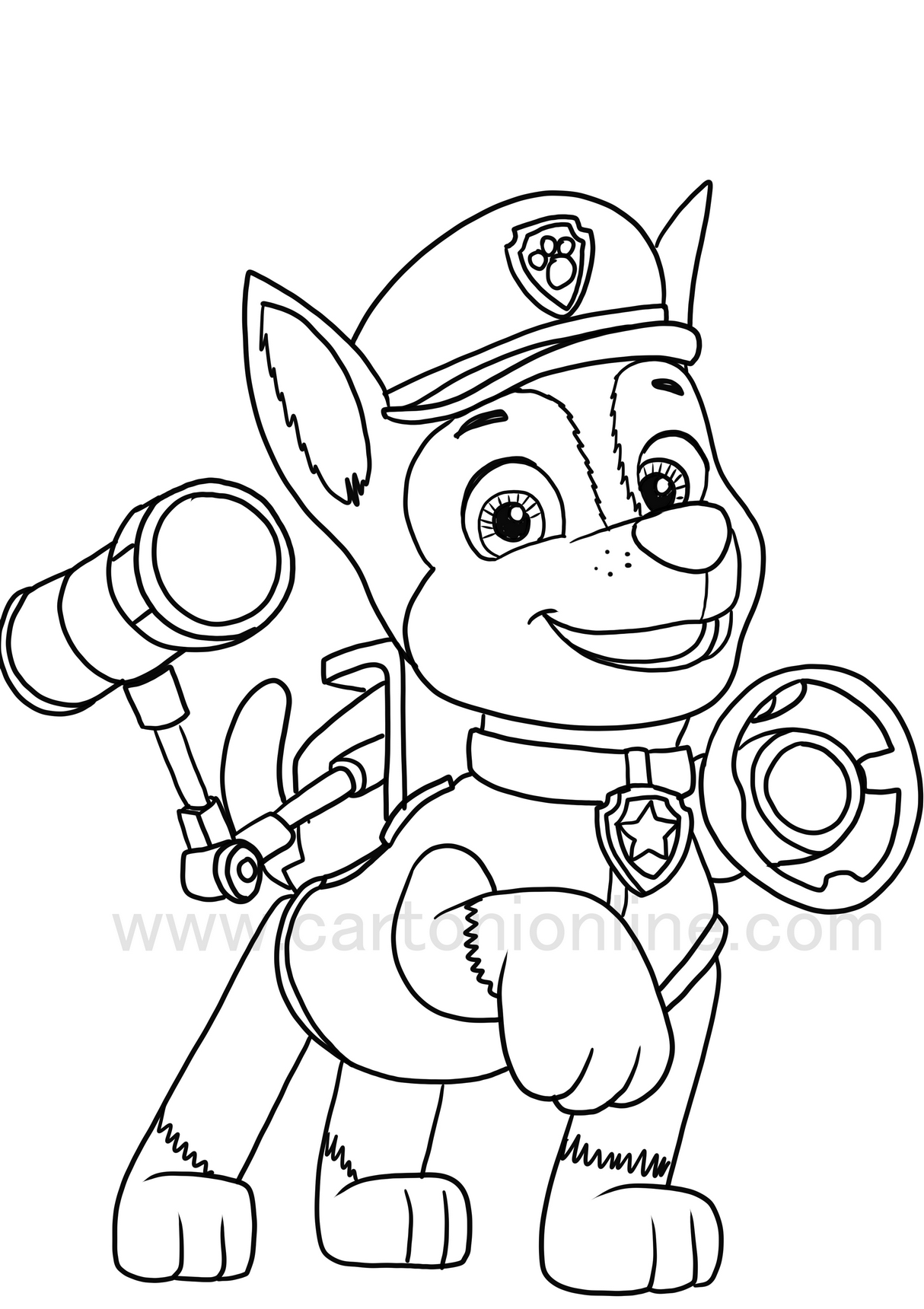 Dibujo para colorear de Chase - PAW Patrol : La Patrulla Canina