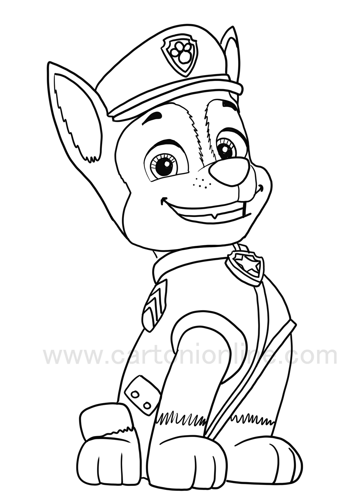 Dibujo para colorear de Chase - PAW Patrol : La Patrulla Canina