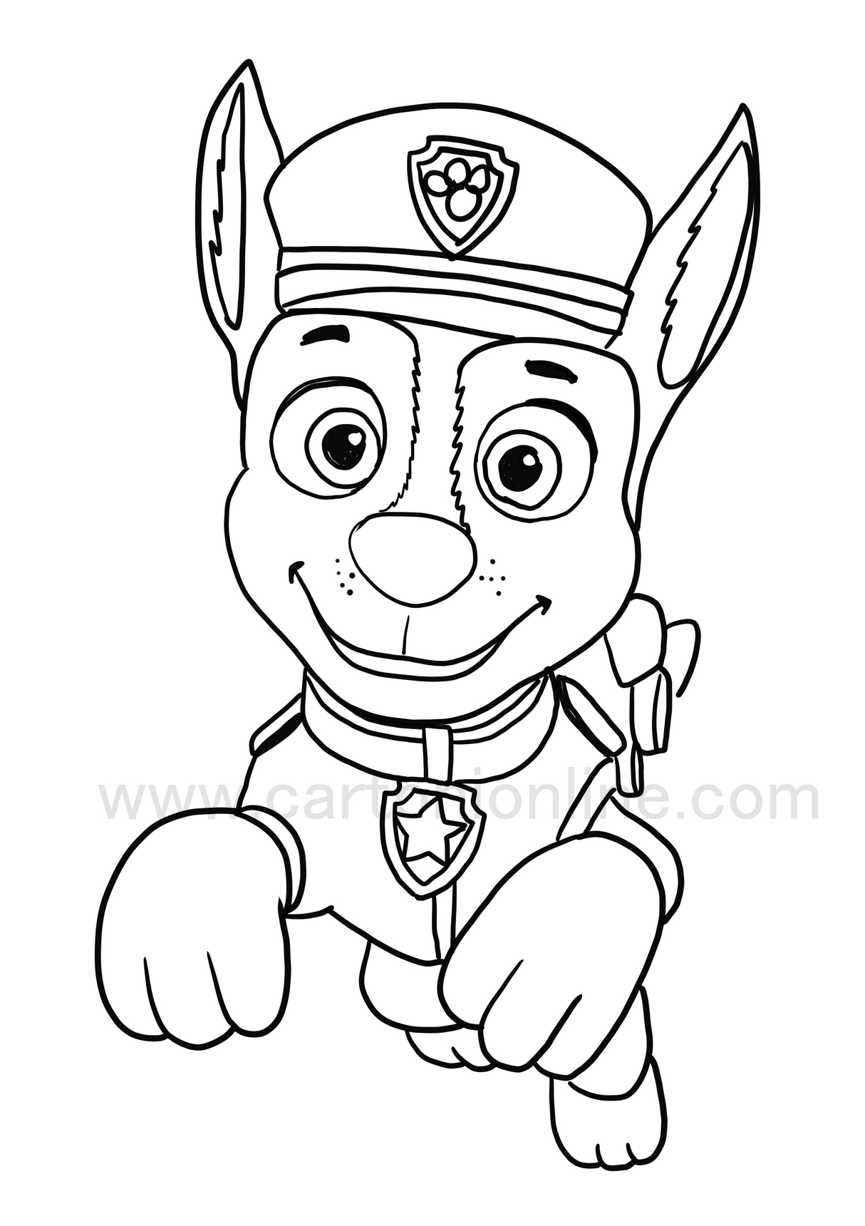 Dibujo para colorear de Chase - PAW Patrol : La Patrulla Canina