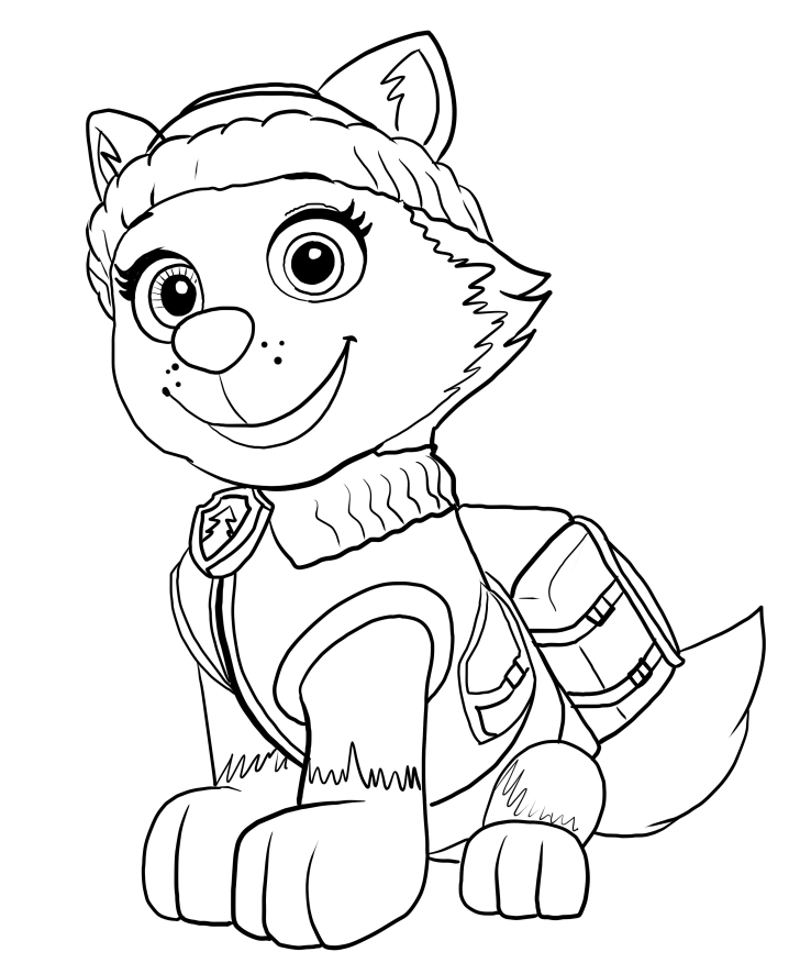 Dibujos para colorear de Everest - PAW Patrol : La Patrulla Canina