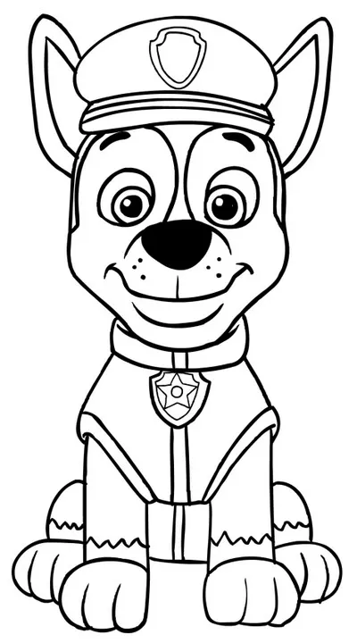 Disegni da colorare di Chase dei Paw Patrol