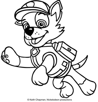 Disegni da colorare di Rocky in corsa verso l’avventura dei Paw Patrol