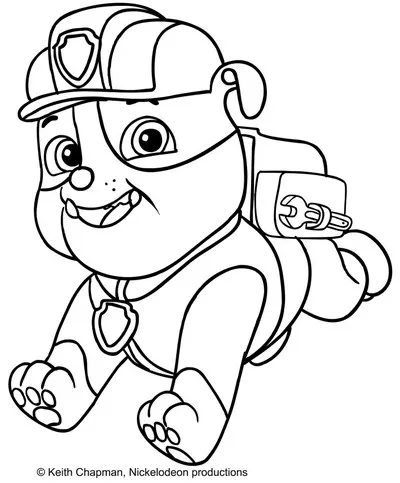 Disegni da colorare di Rubble dei Paw Patrol