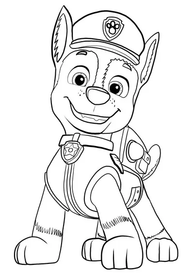 Disegni da colorare di Chase dei Paw Patrol