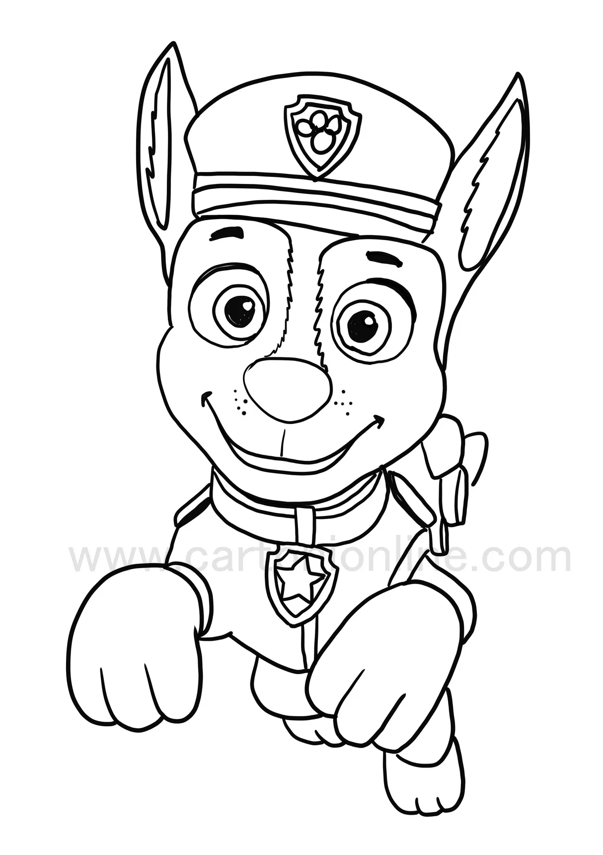 Disegni da colorare di Chase dei Paw Patrol