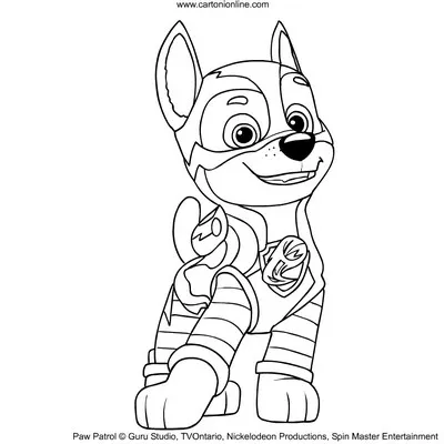 Disegni da colorare di Chase Mighty Pups dei Paw Patrol