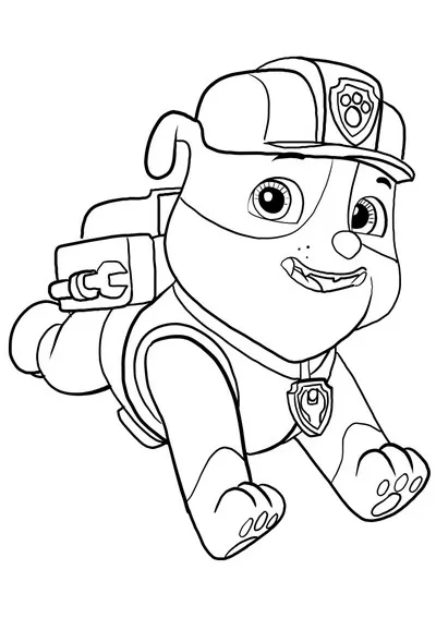 Disegni da colorare di Rubble dei Paw Patrol