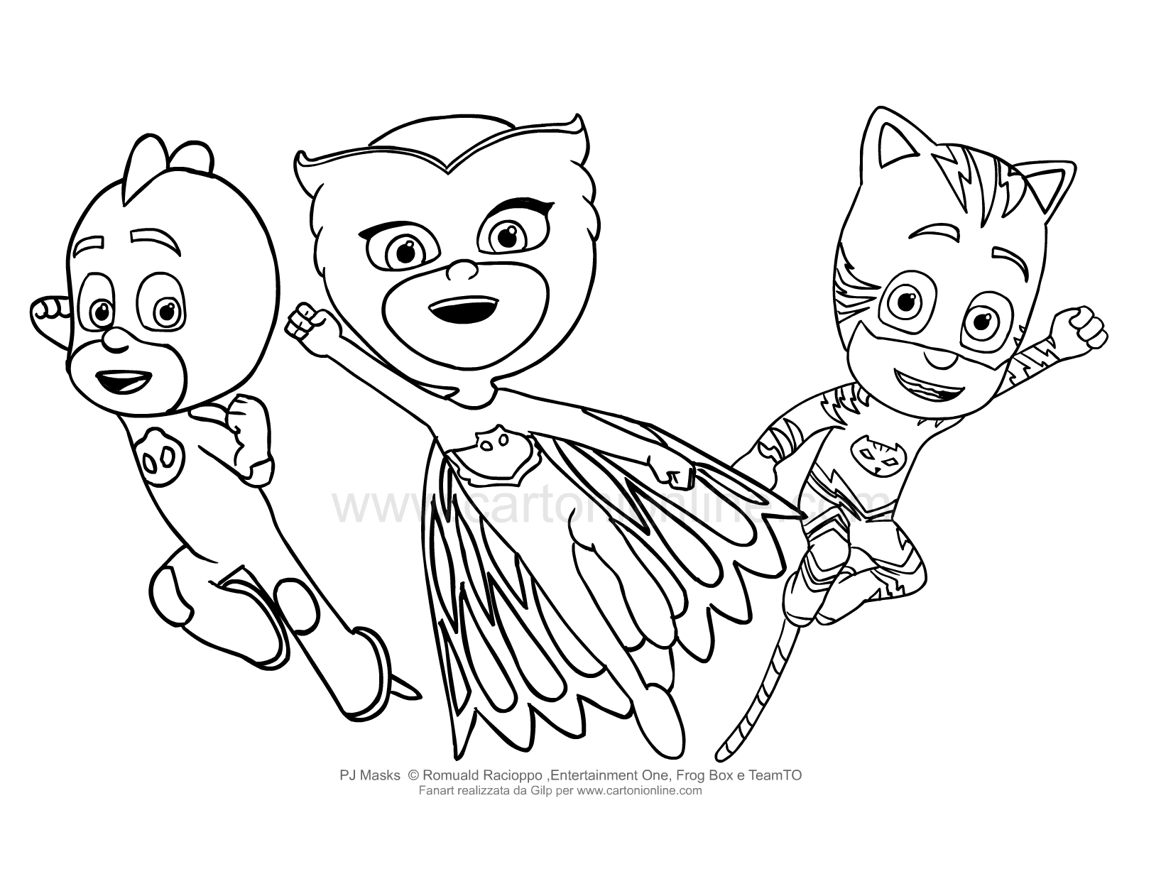 Disegno dei PJ Masks superpigiamini da stampare e colorare (disegno 5)