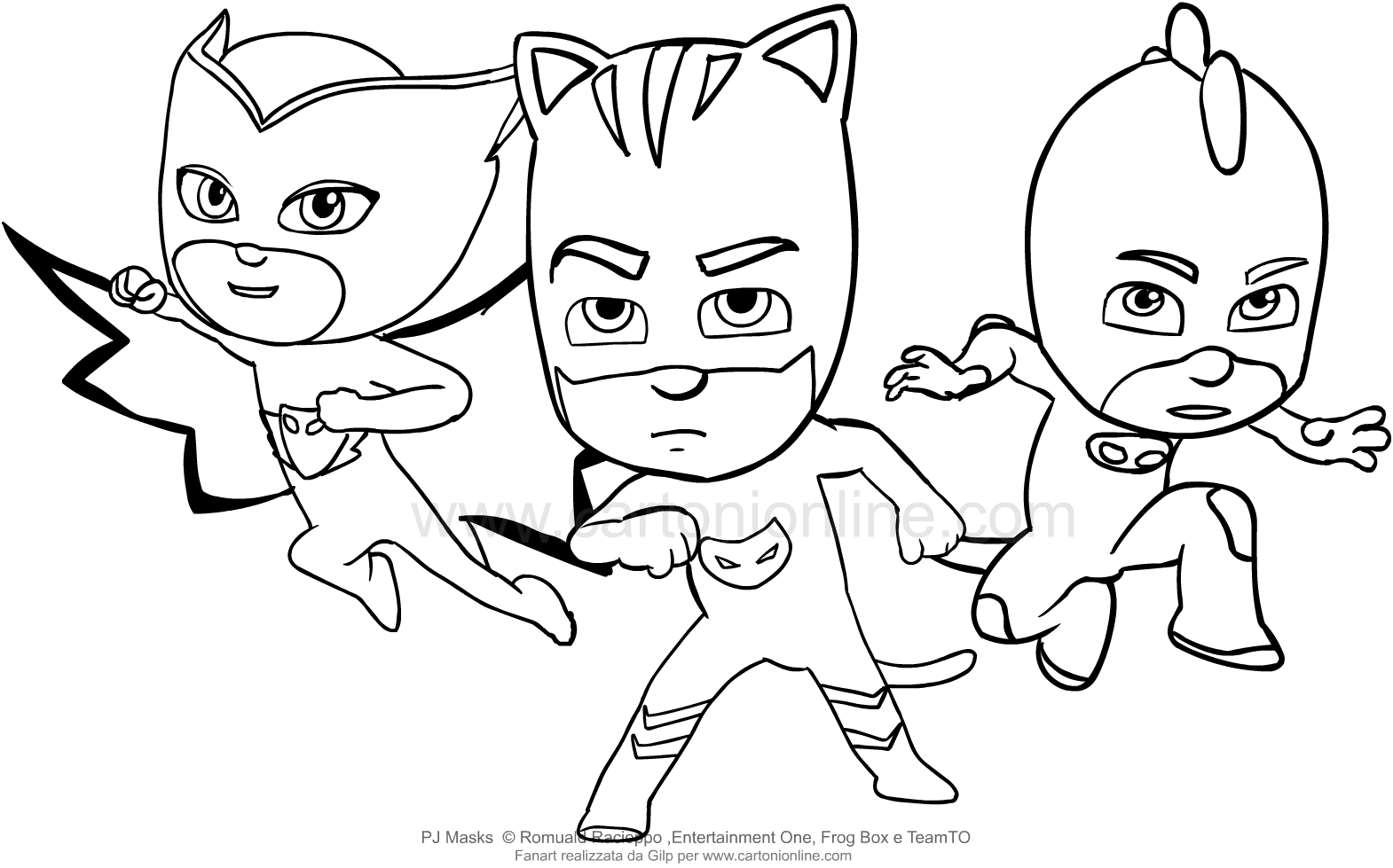 Disegno dei PJ Masks superpigiamini da stampare e colorare (disegno 6)