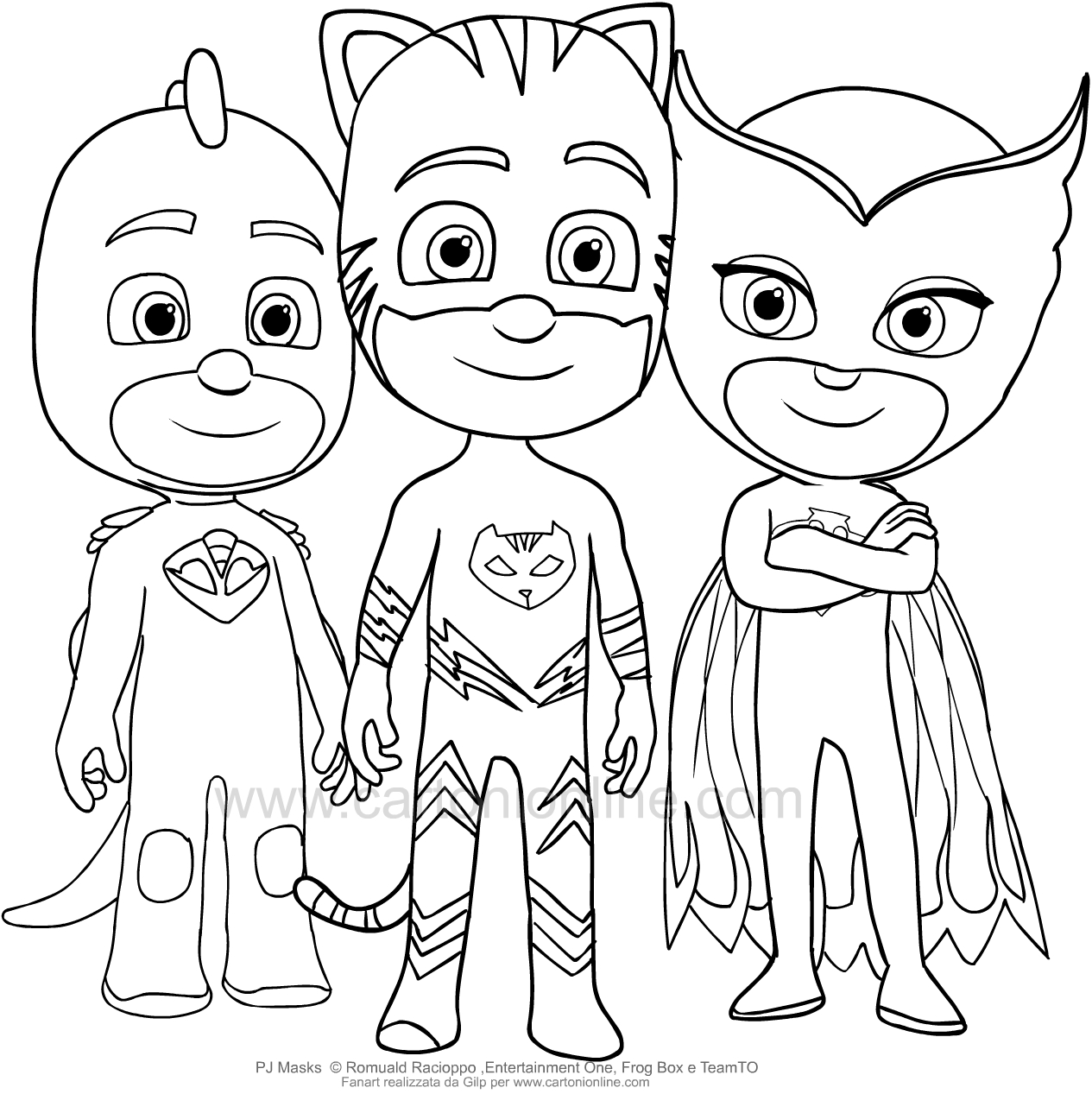 Disegno dei PJ Masks superpigiamini da stampare e colorare (disegno 8)