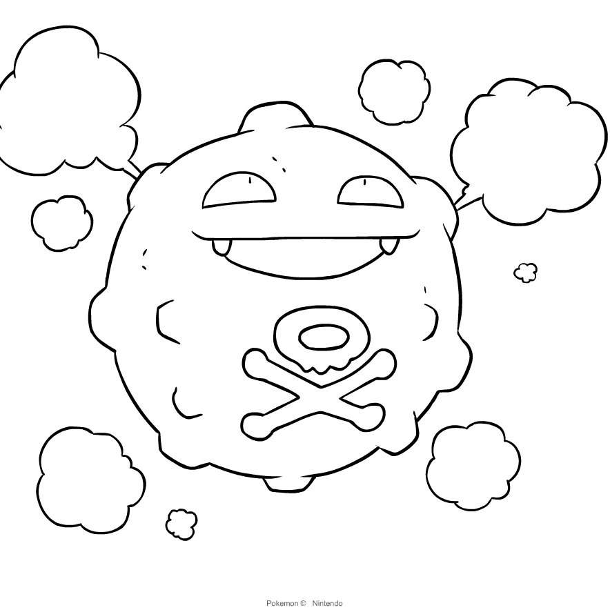 Disegno di Koffing dei Pokemon da stampare e colorare