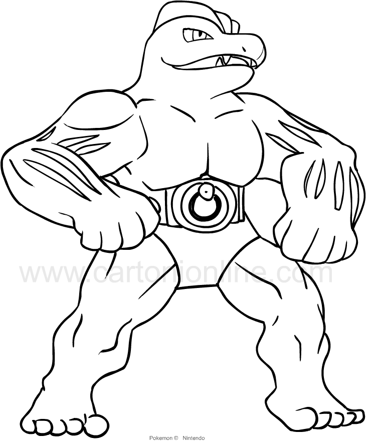 Disegno di Machoke dei Pokemon da stampare e colorare