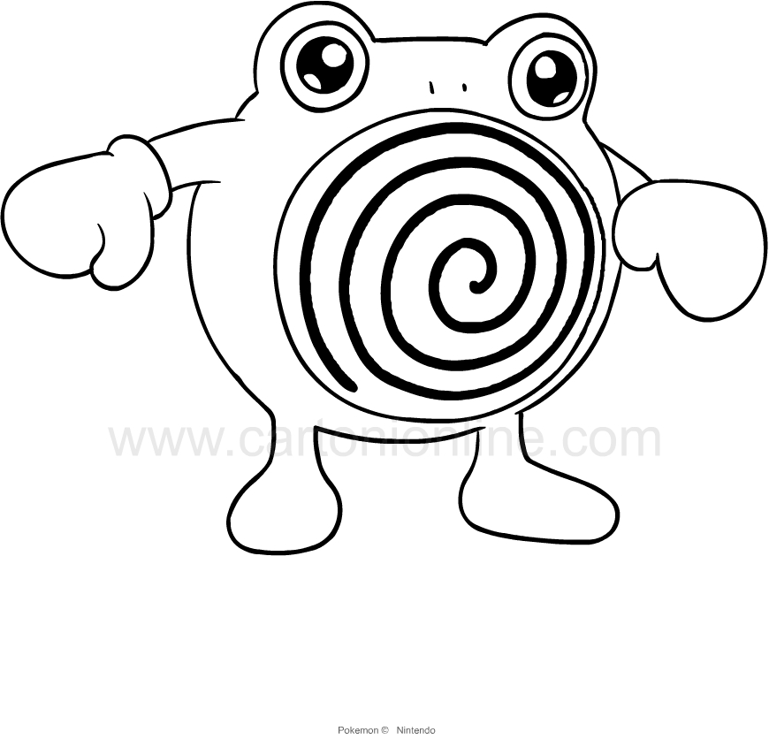 Disegno di Poliwhirl dei Pokemon da stampare e colorare