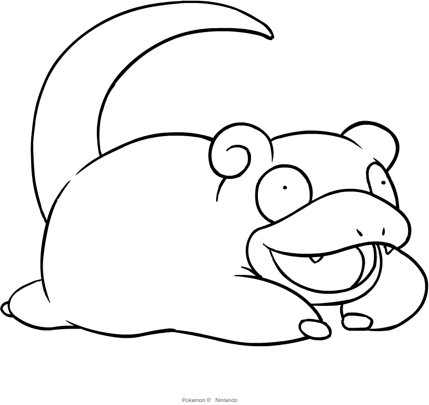 Disegno di Slowpoke dei Pokemon da stampare e colorare