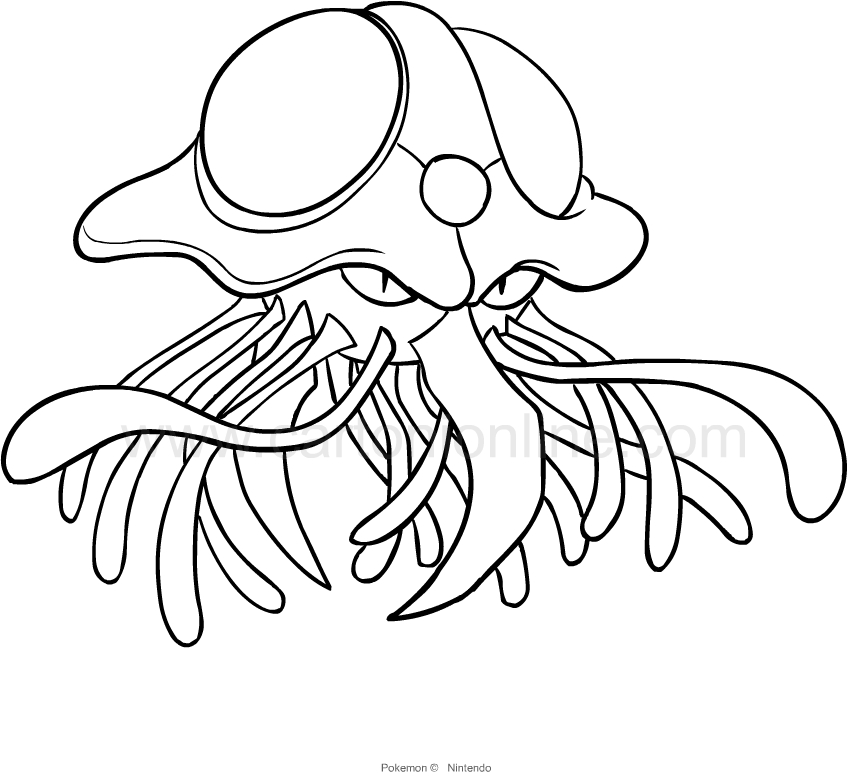 Disegno di Tentacruel dei Pokemon da stampare e colorare