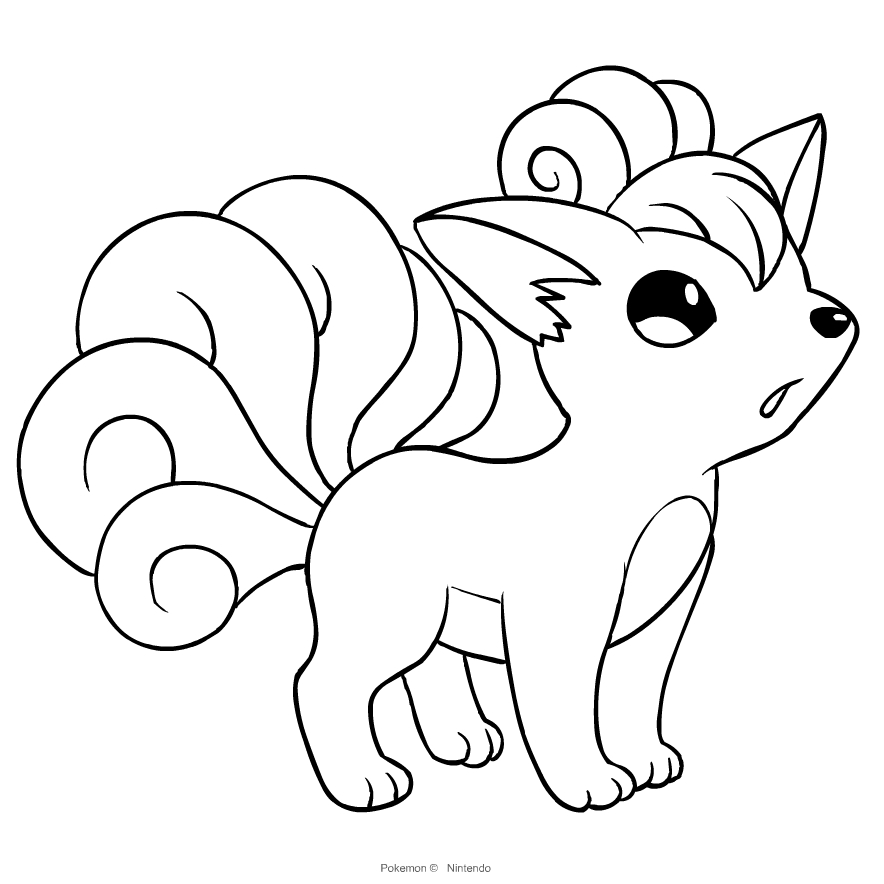 Disegno di Vulpix dei Pokemon da stampare e colorare