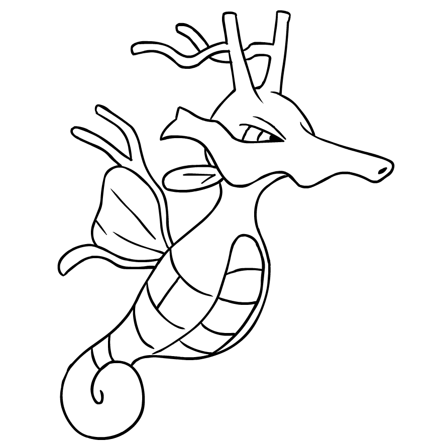 Disegno di Kingdra dei Pokmon di seconda generazione da stampare e colorare