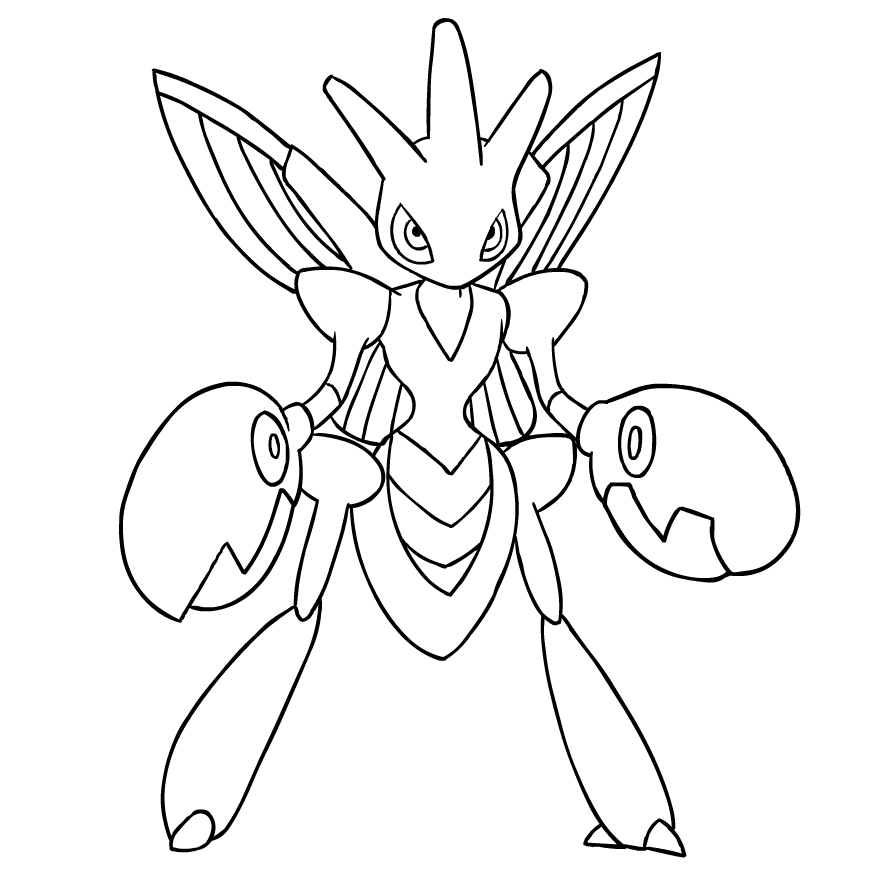 Disegno di Scizor dei Pokmon di seconda generazione da stampare e colorare