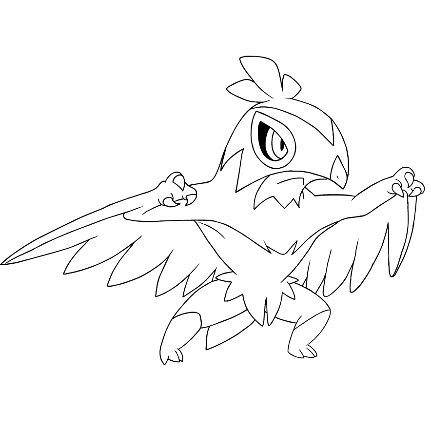 Disegno di Hawlucha dei Pokmon di sesta generazione da stampare e colorare