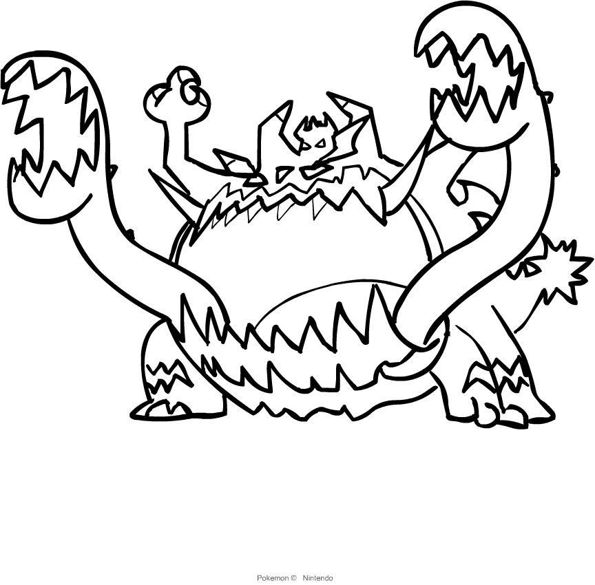 Disegno di Guzzlord dei Pokmon di settima generazione da stampare e colorare