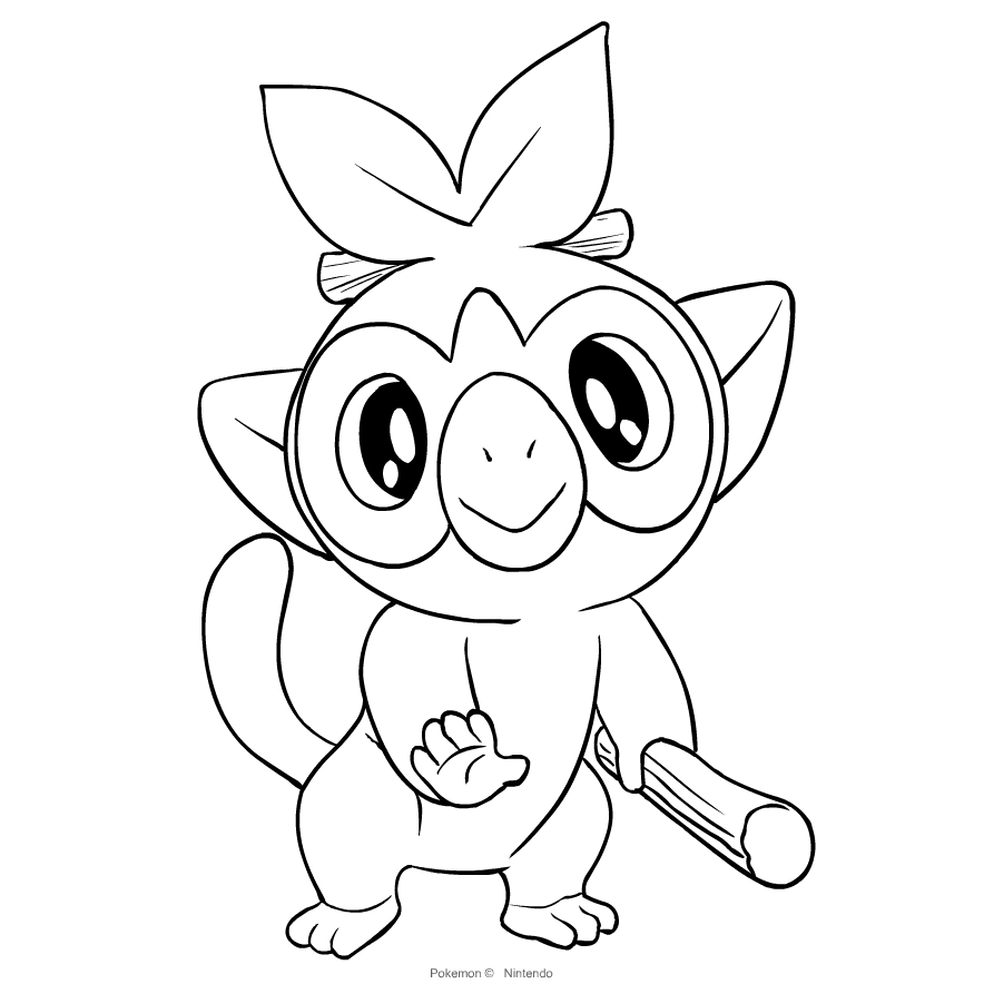 Disegno di Grookey dei Pokemon Spada e Scudo da stampare e colorare