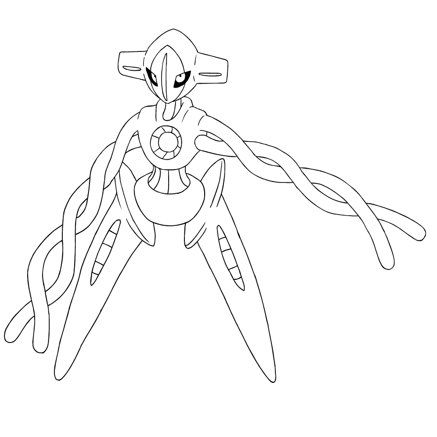 Disegno di Deoxys dei Pokmon di terza generazione da stampare e colorare