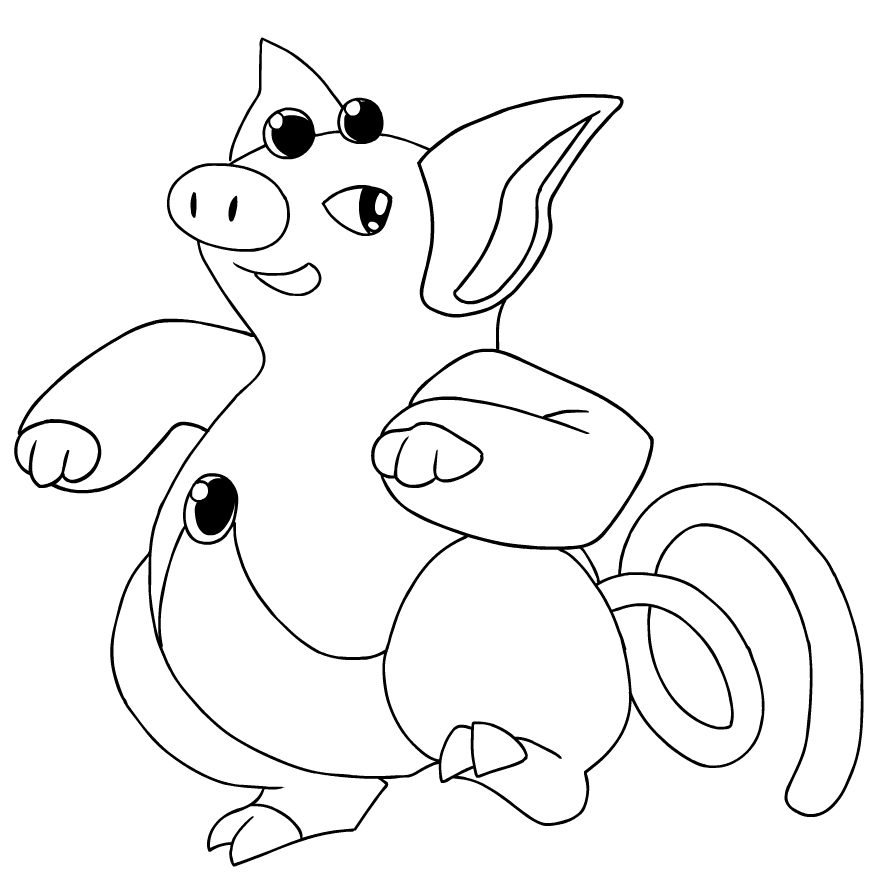 Disegno di Grumpig dei Pokmon di terza generazione da stampare e colorare